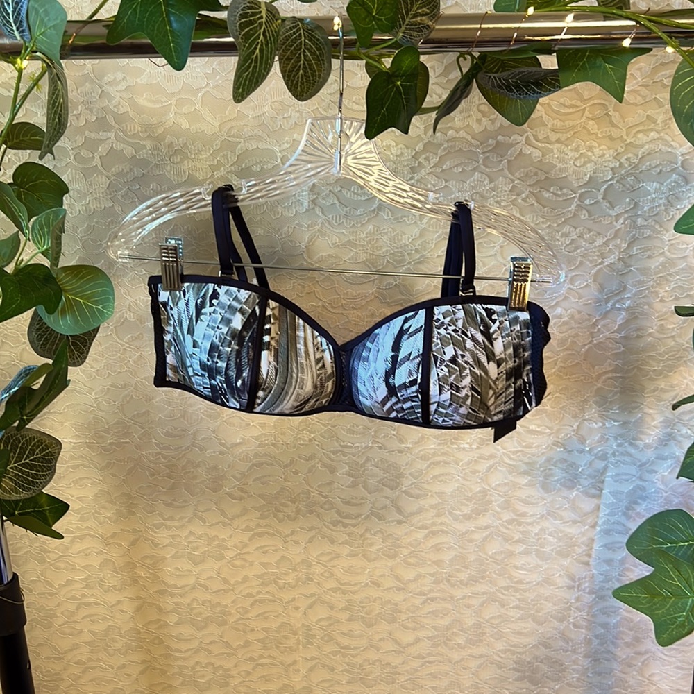 Kenneth Cole Convertible Bandeau Bikini Top, Olive, Women’s Size XL